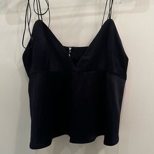 Something Navy Blue Silk-like tank - NWOT